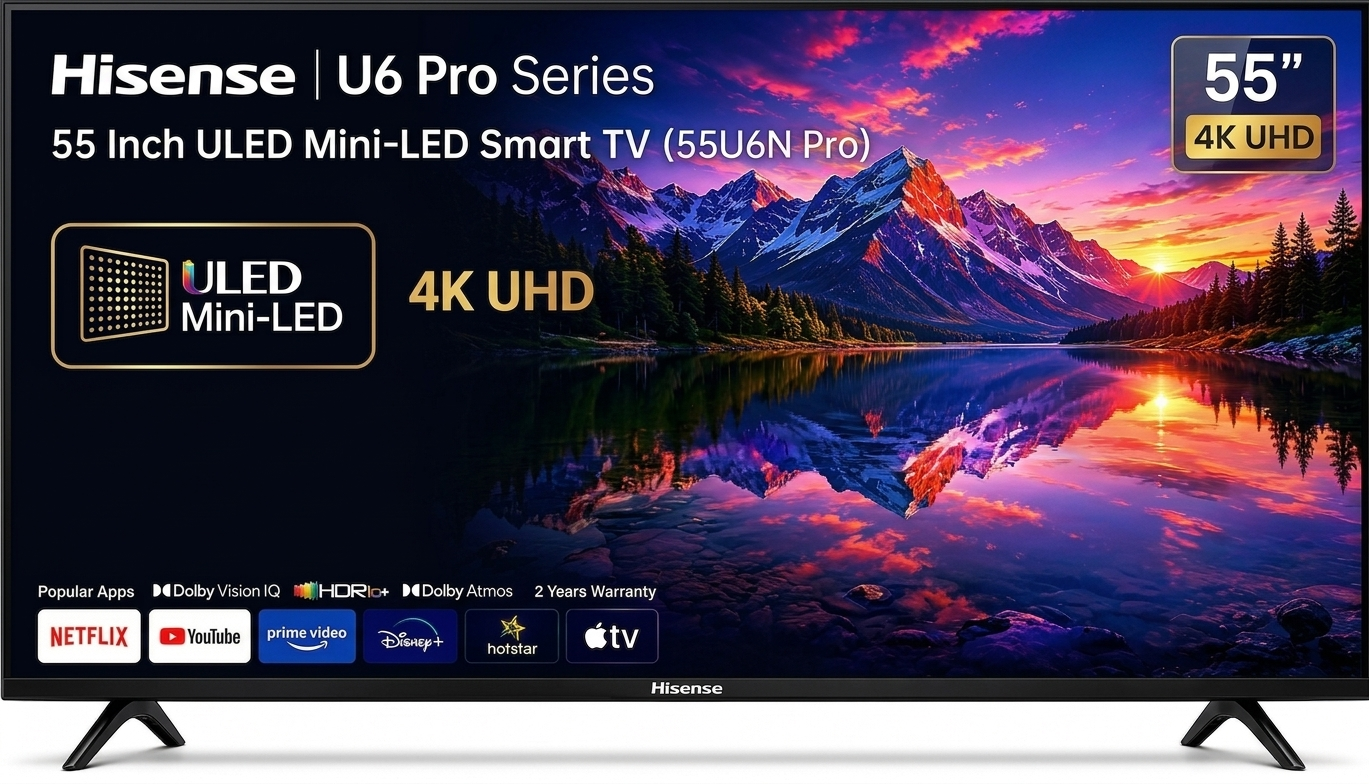Hisense 55″ ULED Mini-LED Smart TV (U6 Pro Series 55U6N Pro) Hisense 55″ ULED Mini-LED Smart TV (U6 Pro Series 55U6N Pro) - Image 1