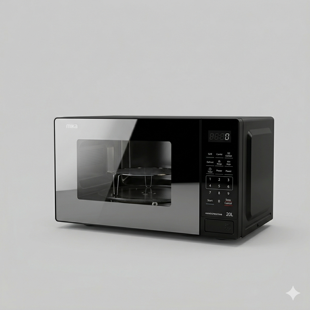 Gemini_Generated_Image_2st4l02st4l02st4 MIKA Microwave Oven 20L Digital With Grill (Combi) Mirror Black - Image 1