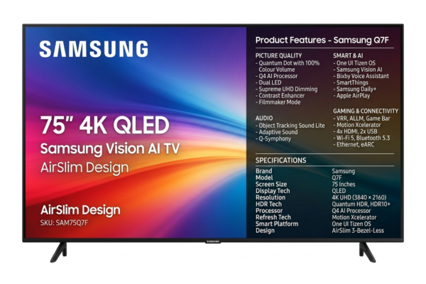 Samsung 75 Inch Q7F 4K QLED Samsung Vision AI TV
