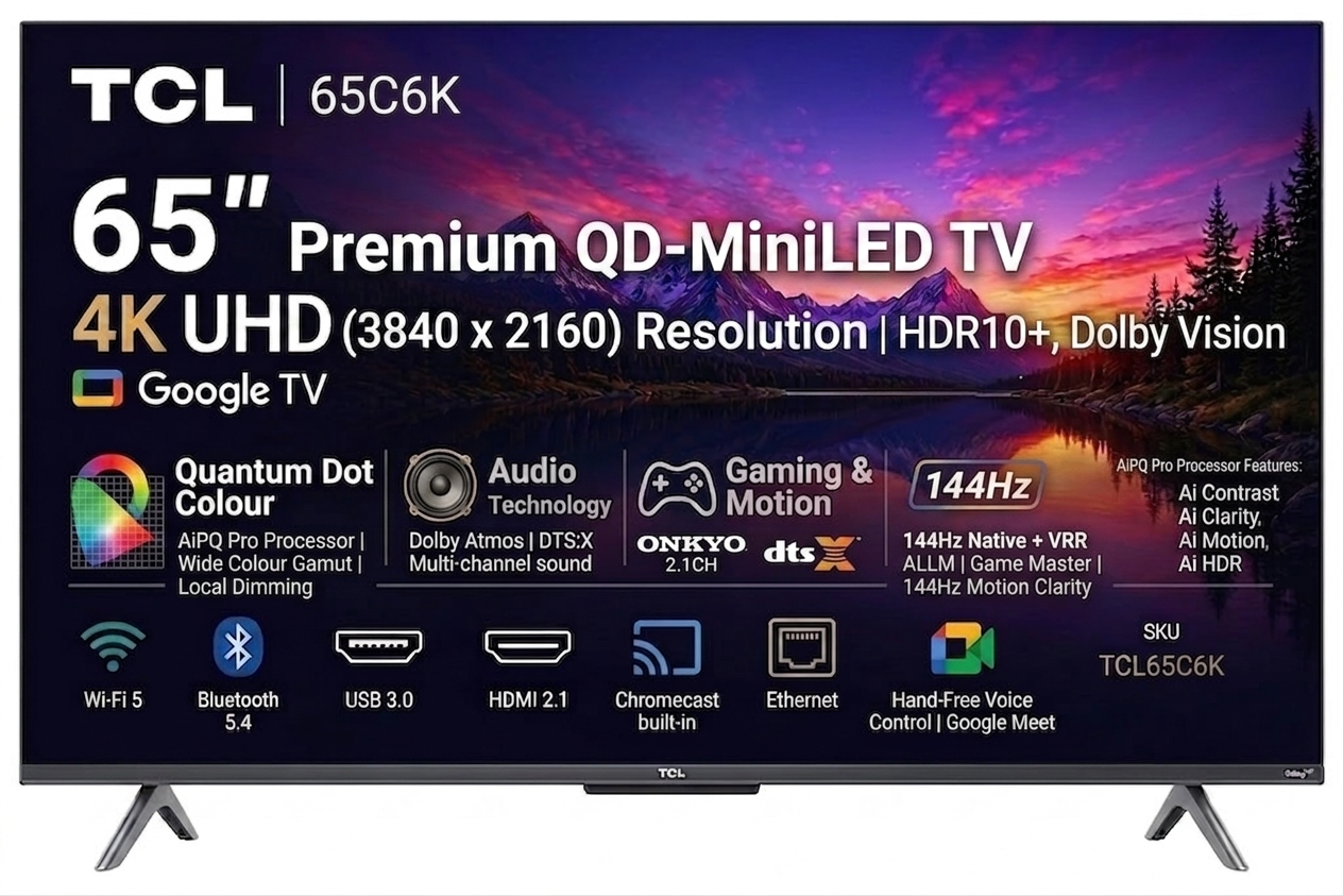 TCL 65C6K 65 Inch Premium QD-MiniLED TV TCL 65C6K 65 Inch Premium QD-MiniLED TV - Image 1