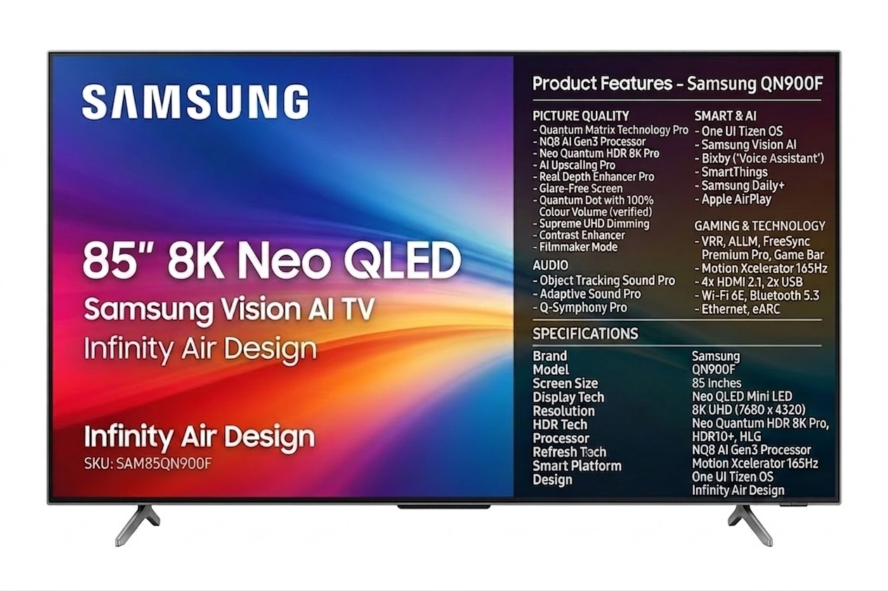 Gemini_Generated_Image_kd0kqgkd0kqgkd0k Samsung 85 Inch QN900F 8K Neo QLED Mini LED Vision AI TV - Image 1