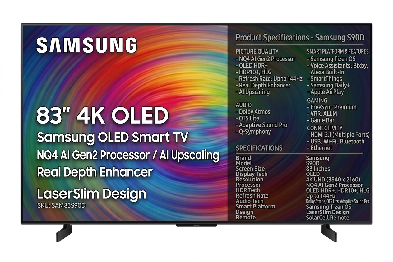 Gemini_Generated_Image_m40is8m40is8m40i Samsung 83 Inch S90D OLED 4K Smart TV - Image 1
