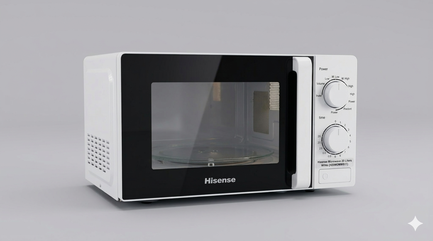 Gemini_Generated_Image_p908kbp908kbp908 Hisense Microwave 20 Liters White (H20MOMWS11) - Image 1
