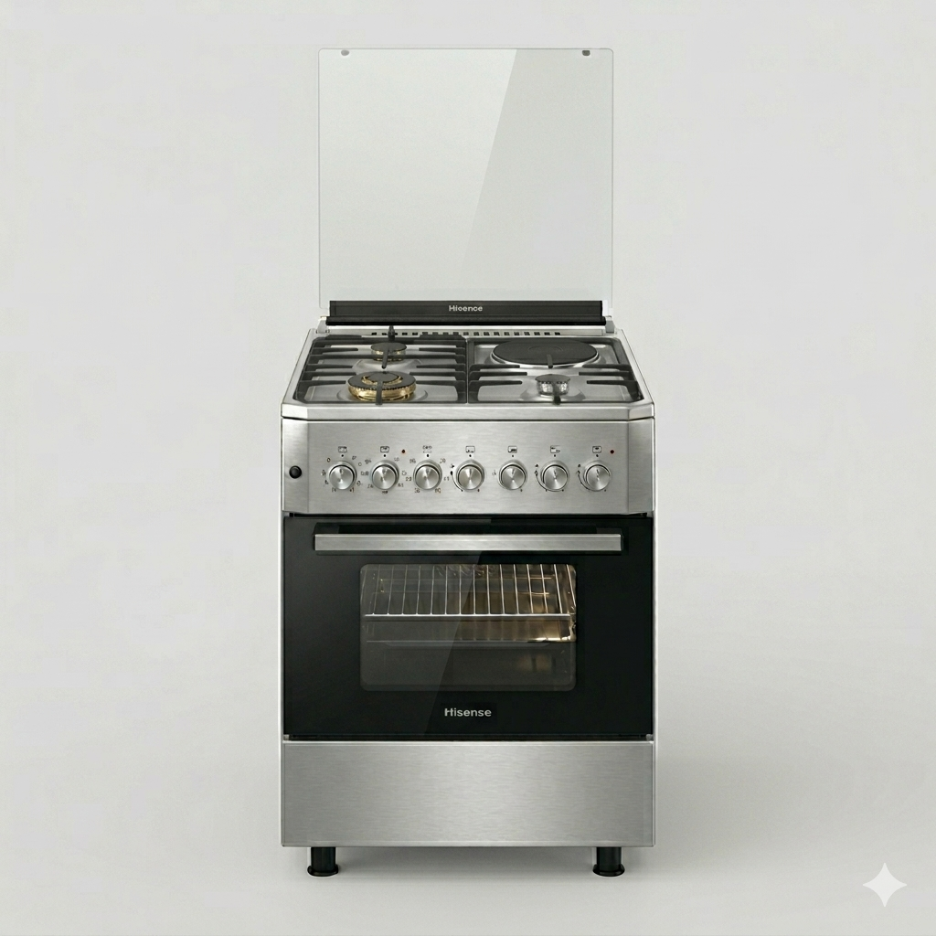 Gemini_Generated_Image_toh2retoh2retoh2 Hisense Freestanding Cooker 60×60cm Stainless Steel (HF631GEES) - Image 1