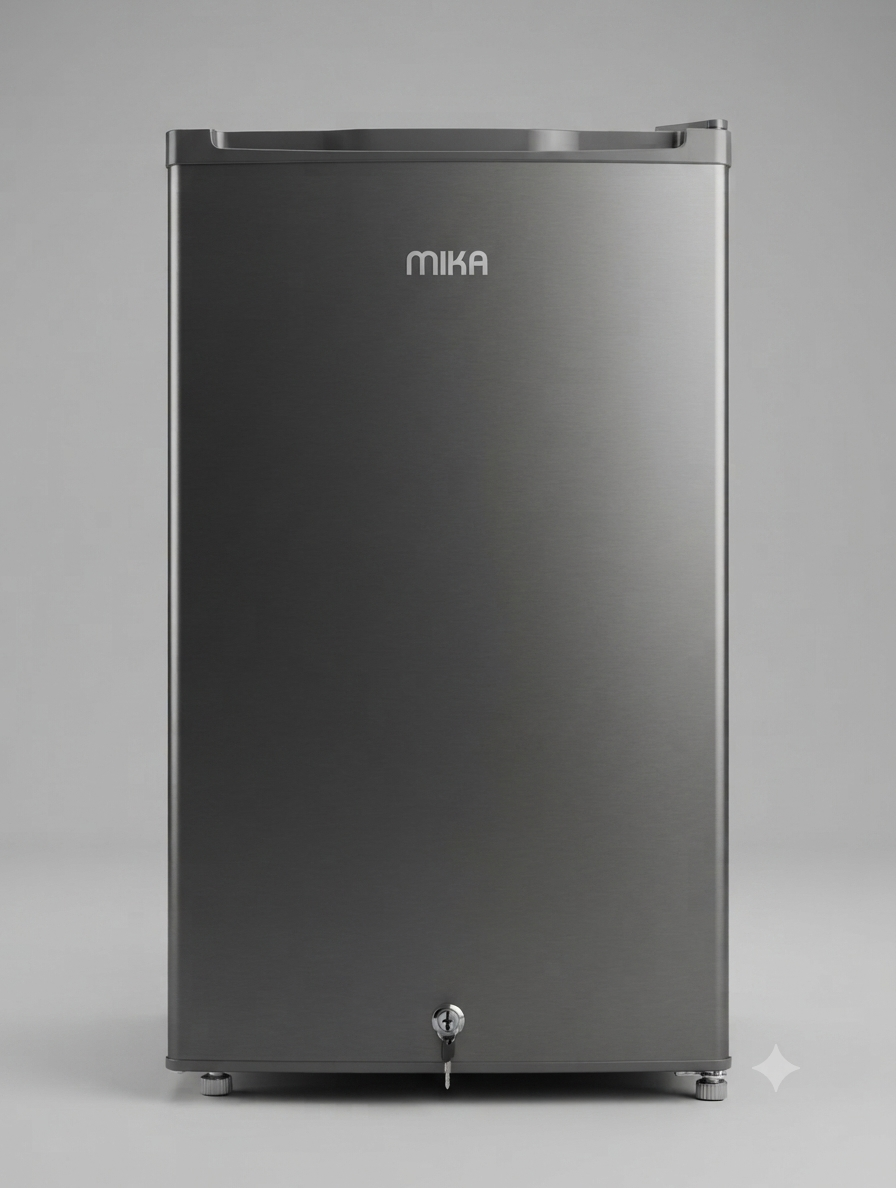 Gemini_Generated_Image_ez0ucgez0ucgez0u MIKA Fridge Single Door Defrost 92 Liters Dark Silver (MRDC92L) - Image 1